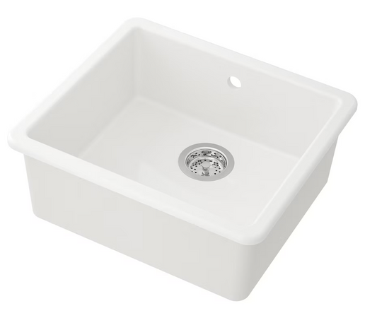HAVSEN Inset sink, 1 bowl, white, 53x47 cm