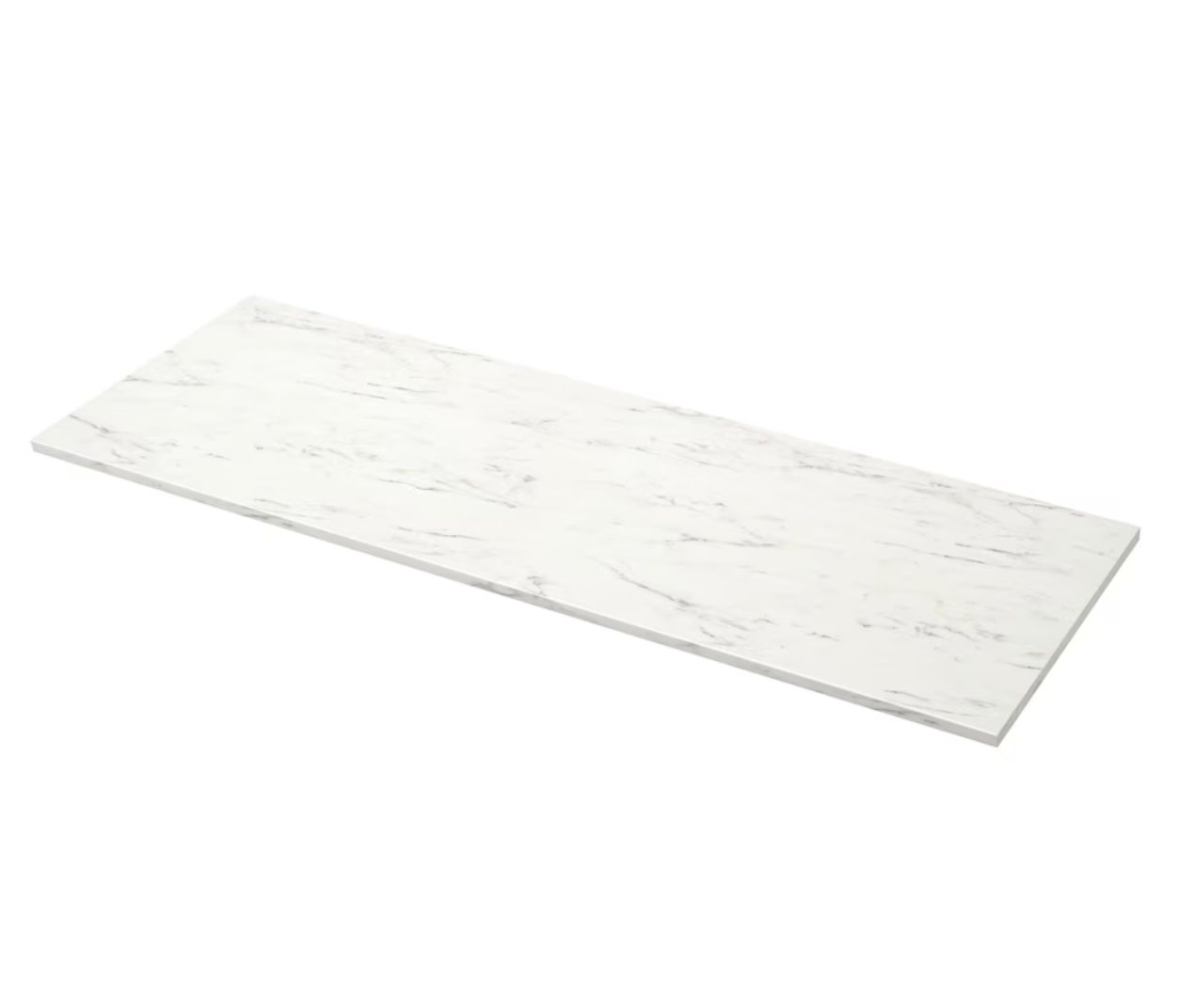 EKBACKEN Worktop, white marble effect/laminate, 246x2.8 cm