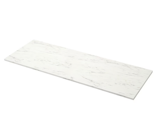 EKBACKEN Worktop, white marble effect/laminate, 246x2.8 cm
