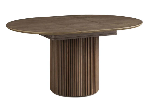 Maru Round 4-6 Seater Extending Oak Pedestal Dining Table, Silver Oak