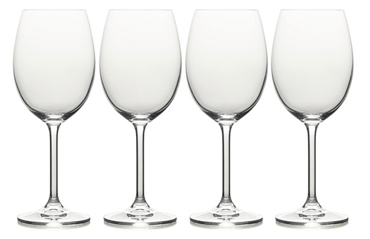 Mikasa Julie Luxury Lead-Free Crystal White Wine Glasses, 470 ml, Clear, Set of 4