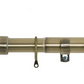 Yorkshire Bedding Curtain Poles Metal Extendable Plain Ball Curtain Pole Set Includes Adjustable Curtain Rod, 60mm Finial, Rings, Brackets and Fittings Set (Antique Brass, 160-300 Cm, 63-118 Inches)