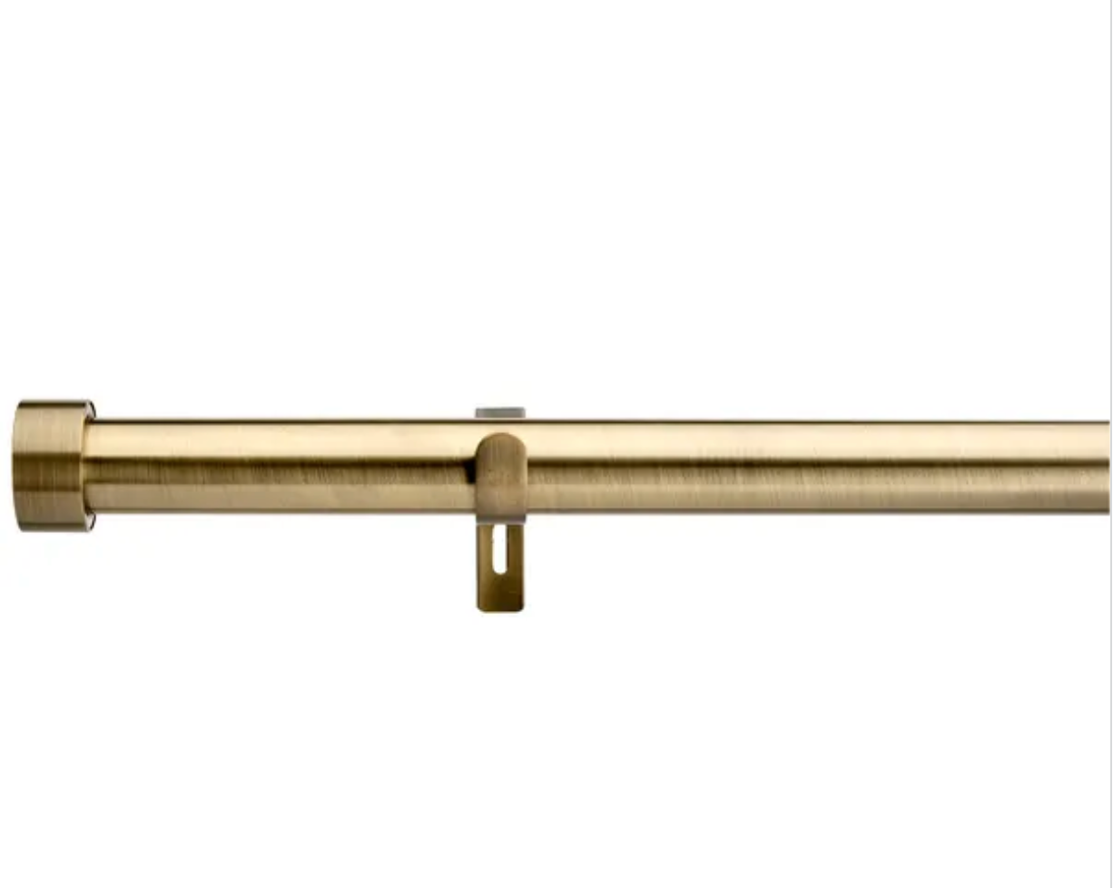 Trinity Fixed Metal Eyelet Curtain Pole, 120 cm x 28mm