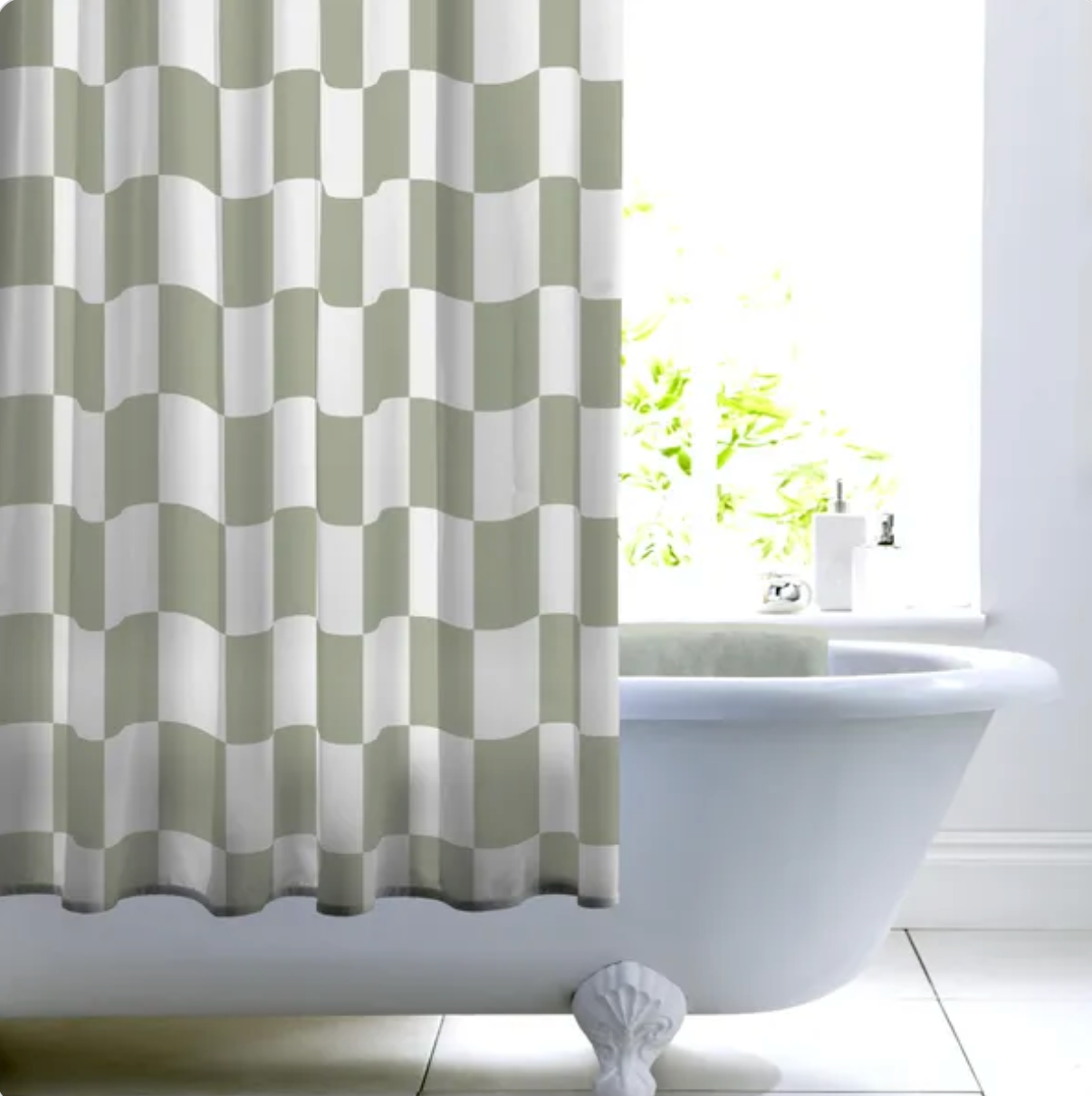 Checkerboard Shower Curtain - W 180cm x L 180cm