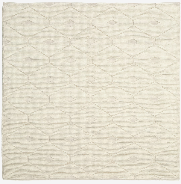 Romby - Off White Wool Rug 200 x 200 cm