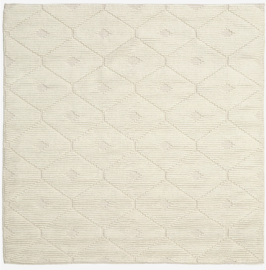 Romby - Off White Wool Rug 200 x 200 cm