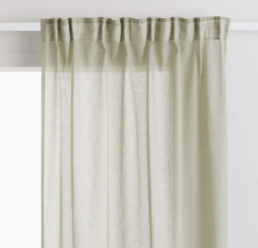 2-pack airy multiway curtains, light khaki green, 120x250cm