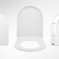 AQUALONA® Premium Thermoplastic D Shape Toilet Seat - Soft Close Hard-Wearing Seat with Two Button Hinge Release, D-Shaped - Comfortable, Easy to Clean and Install with Universal Fittings, White