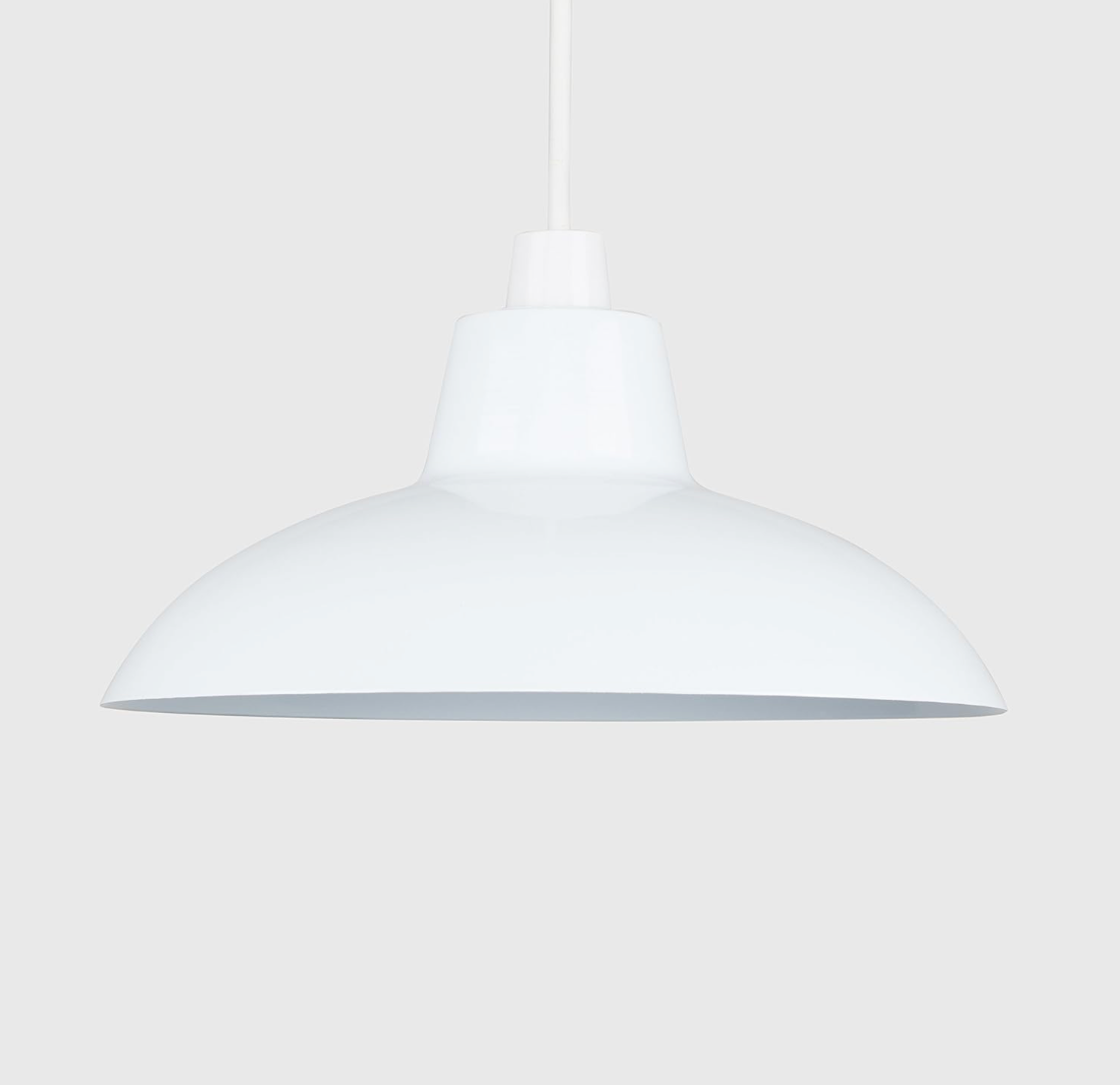 MiniSun Pair of Retro Style Gloss White Metal Easy Fit Ceiling Pendant Light Shades