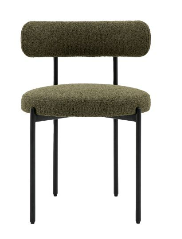 Aveley Dining Chair, Green (w)525mm x (d)510mm x (h)750mm