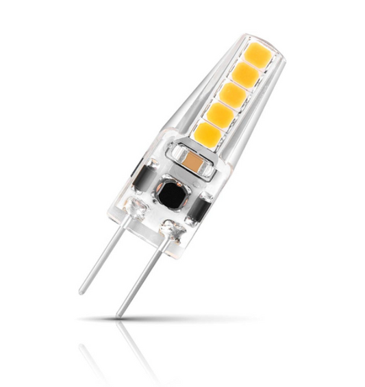Crompton G4 Capsule LED Light Bulb 2W (10W Eqv) Cool White AC/DC Clear