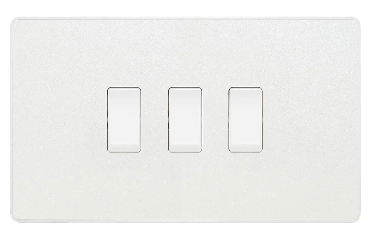 BG Evolve Pearl White 3G 2W Light Switch