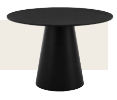 JUNO BLACK DINING TABLE, 75x120x120cm