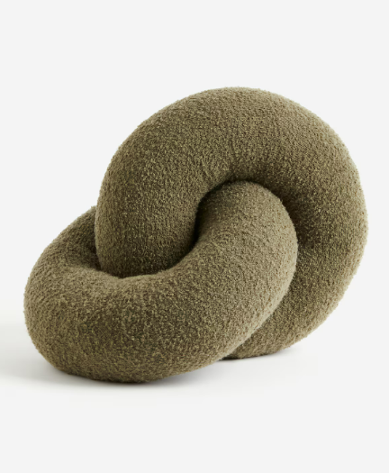 Knitted bouclé cushion