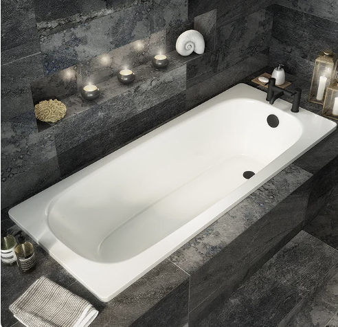 Aurora 1700 x 700mm 2TH Steel Enamel Bath