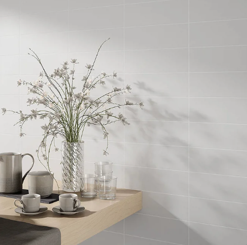 Jasper Metro Matt White Flat Wall Tiles - 100 x 300mm