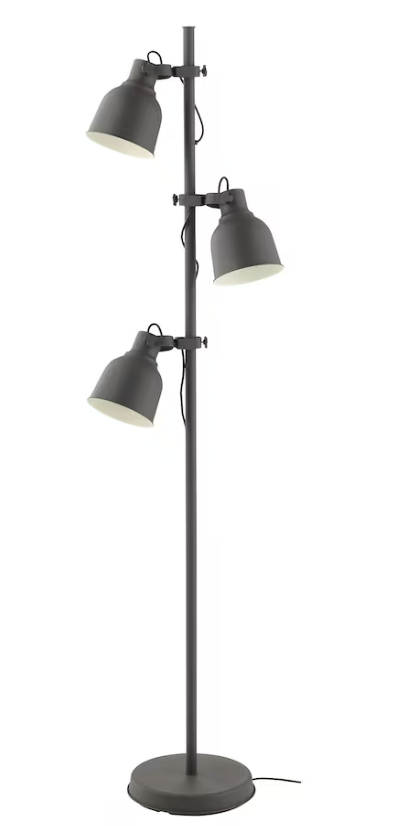HEKTAR Floor lamp with 3-spot, dark grey