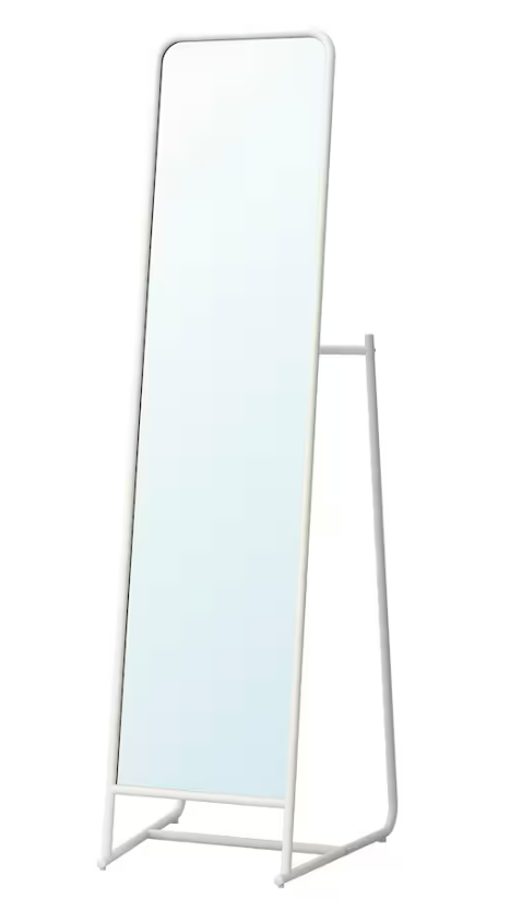 KNAPPER Standing mirror, white, 48x160 cm