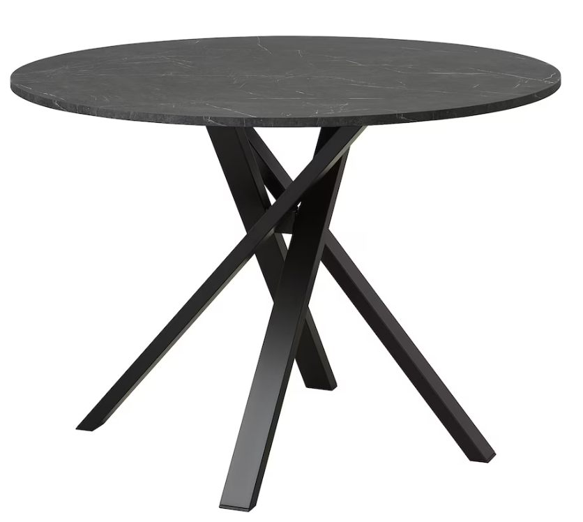 MARIEDAMM Table, black marble effect, 110x77