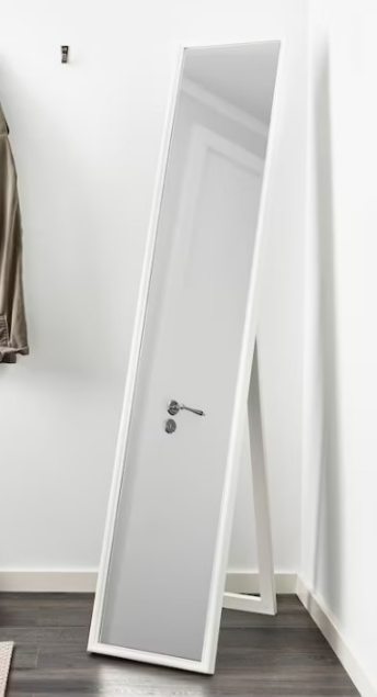 Standing Mirror, White, 30x150cm