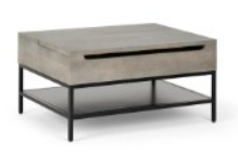 Lomond Lift Top Coffee table with storage, Greay washed mango wood