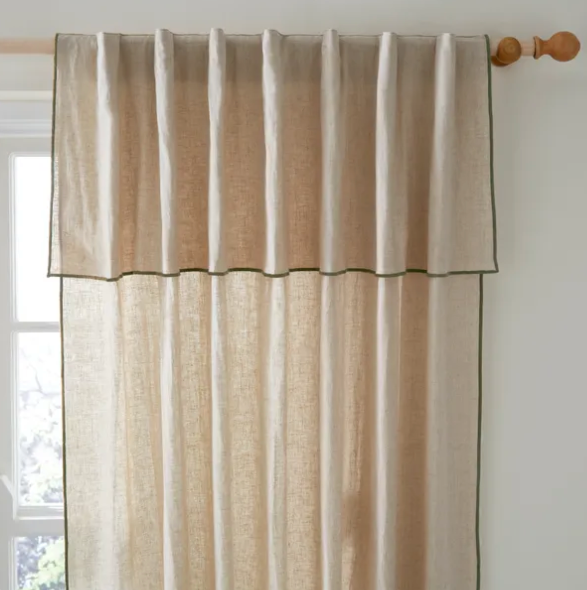 Arizona Hidden Tab Top Single Voile Panel, Olive, W140 x D182 cm