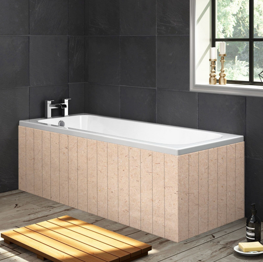 Paintable Tongue and Groove Style MDF 1 Piece Bath Panels, Front Panel 170mm