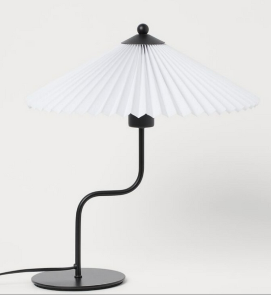 Pleated shaped table lamp, Black, 38x0x44cm