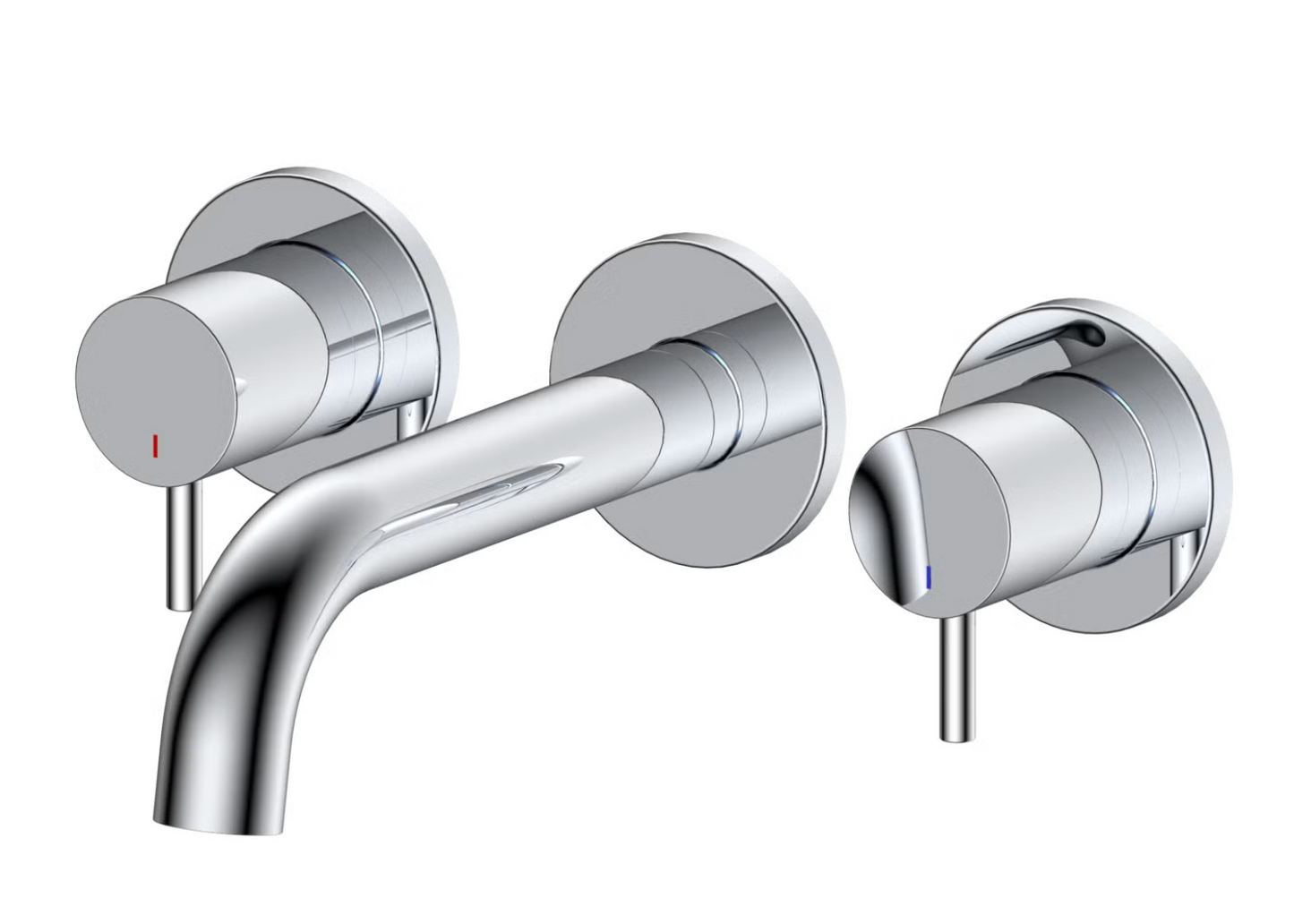 Chrome Wall Mounted Basin Mixer Tap - Arissa