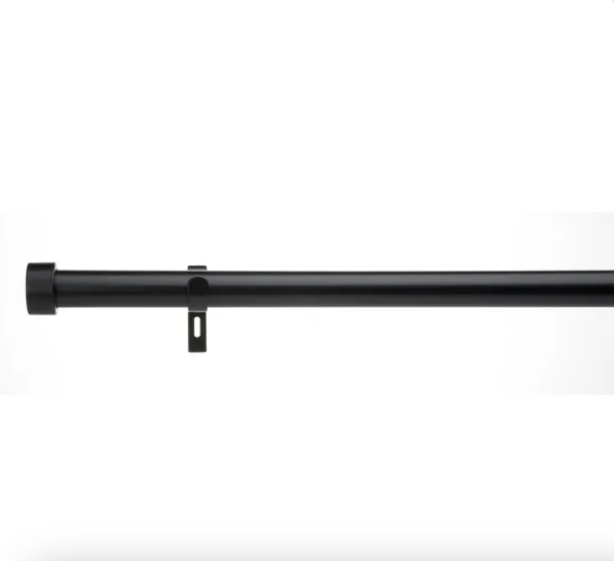 Trinity Fixed Metal Eyelet Curtain Pole, Black - 500cm x 28mm