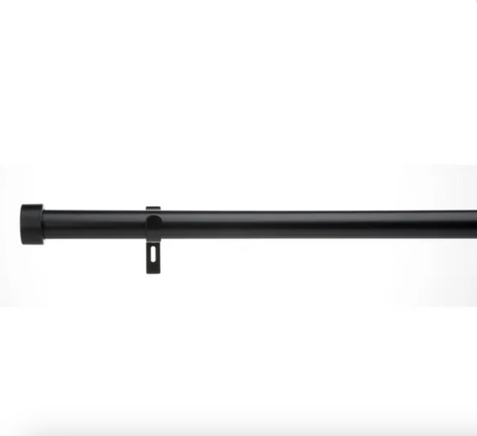 Trinity Fixed Metal Eyelet Curtain Pole, Black - 240cm x 28mm