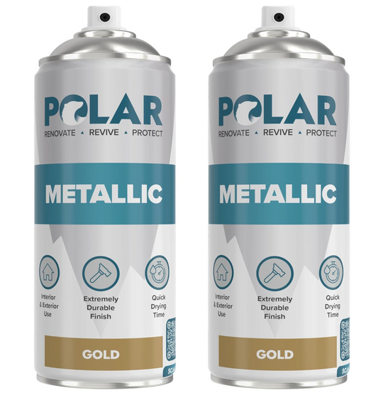 Polar Metallic Gold Spray Paint - 2 x 400ml