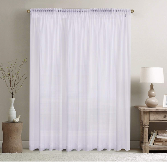 Megachest PURE voile Extra WIDE Sheer Plain Voile Curtain Window Panel 7 Drops EXTRA LONG 1 PANEL (voile-snow white, 295X280CM DROP ONE PANEL)