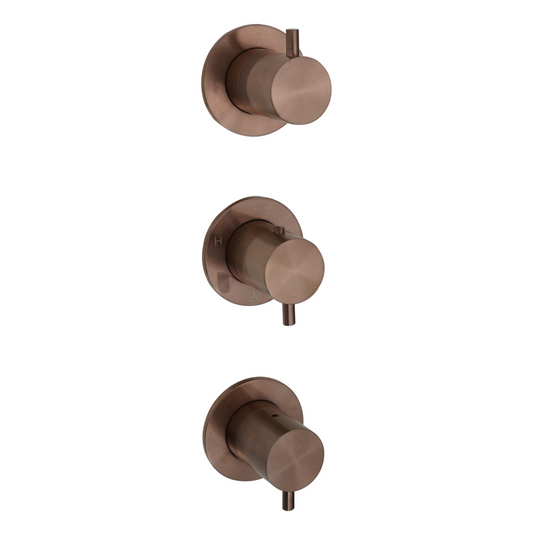 Just Taps Plus Vos Modular 3 Outlet 3 Handle Thermostatic Concealed Shower Valve