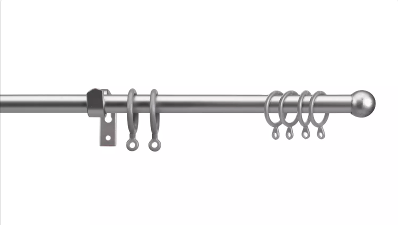 Argos Home Extendable Metal Curtain Pole - Silver