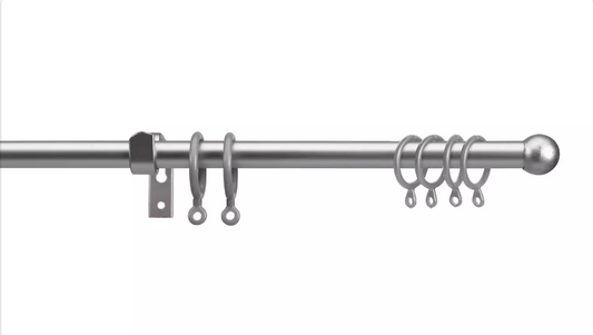 Argos Home Extendable Metal Curtain Pole - Silver