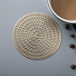 LAIYOHO 6 Pieces Coasters PVC Insulation Pads Mats Hollowed-Out Round Coasters for Home and Kitchen Resistant Use(Gold)