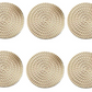 LAIYOHO 6 Pieces Coasters PVC Insulation Pads Mats Hollowed-Out Round Coasters for Home and Kitchen Resistant Use(Gold)