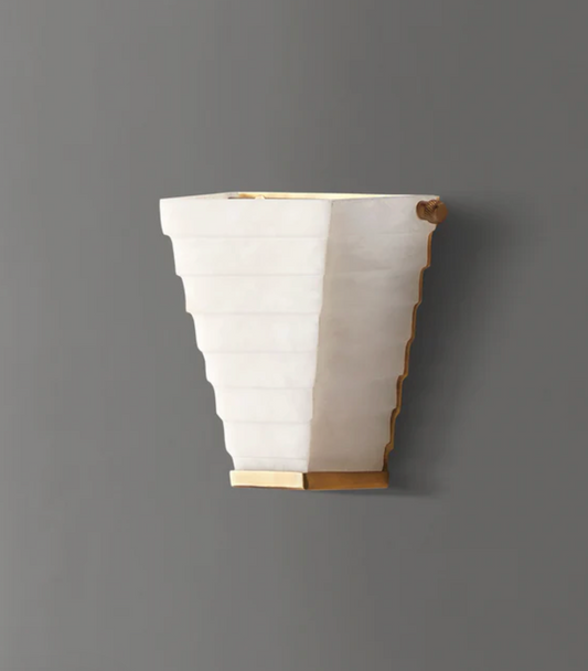 Aristotle Wall Light in Alabaster and Brass