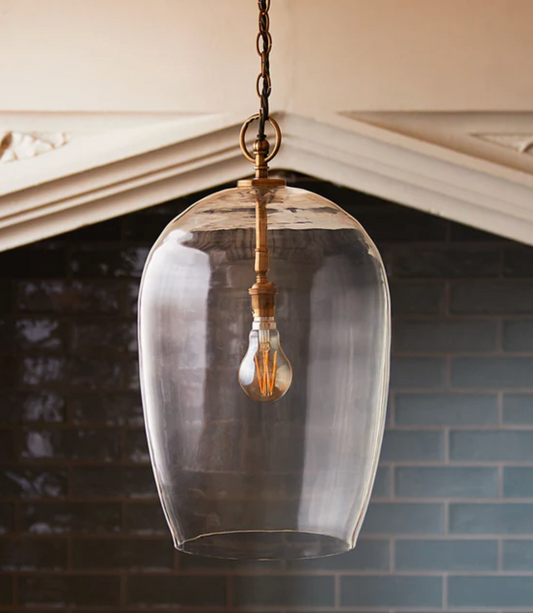 Larger Priscilla Pendant in Clear Blown Glass