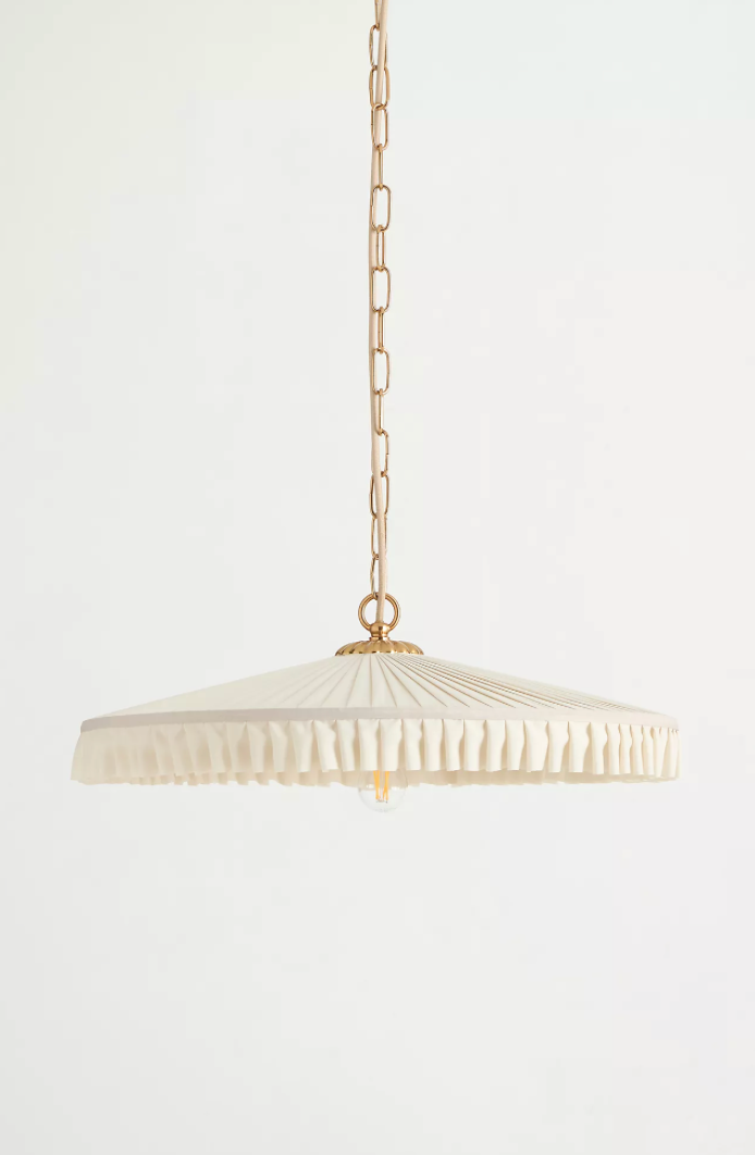 Stefanie Silk Ceiling Light, Cream
