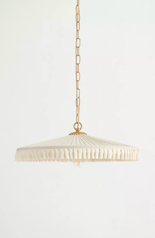 Stefanie Silk Ceiling Light, Cream