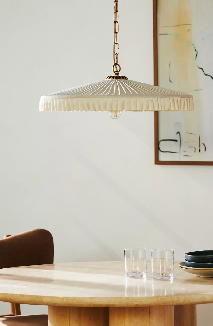 Stefanie Silk Ceiling Light, Cream