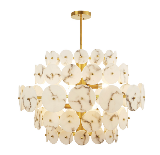 Momo chandelier - Antique Brass & Alabaster