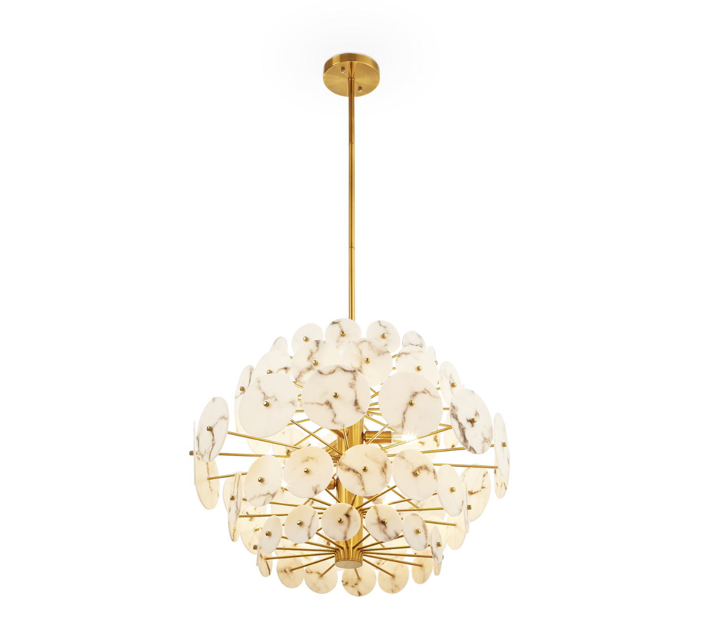 Momo chandelier - Antique Brass & Alabaster