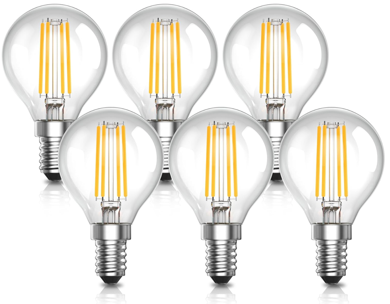 Bonlux 4W E14 LED Light Bulb,2700K Warm White, 6 Pack