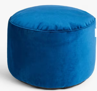 John Lewis & Partners Velvet Pouffe, Navy, 30x60cm