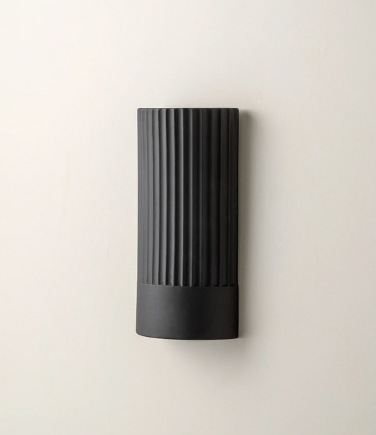 Nitara - chocolate ribbed concrete wall light
