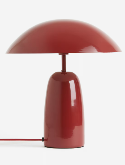 Metal table lamp, Dark red