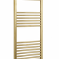 Prestige K-Rail Straight Heated Towel Rail 1200mm H x 500mm W - Brushed Brass